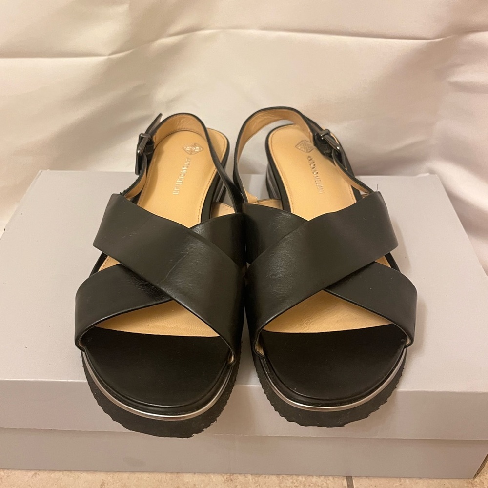 Antonio Melani Black Sandals size 8